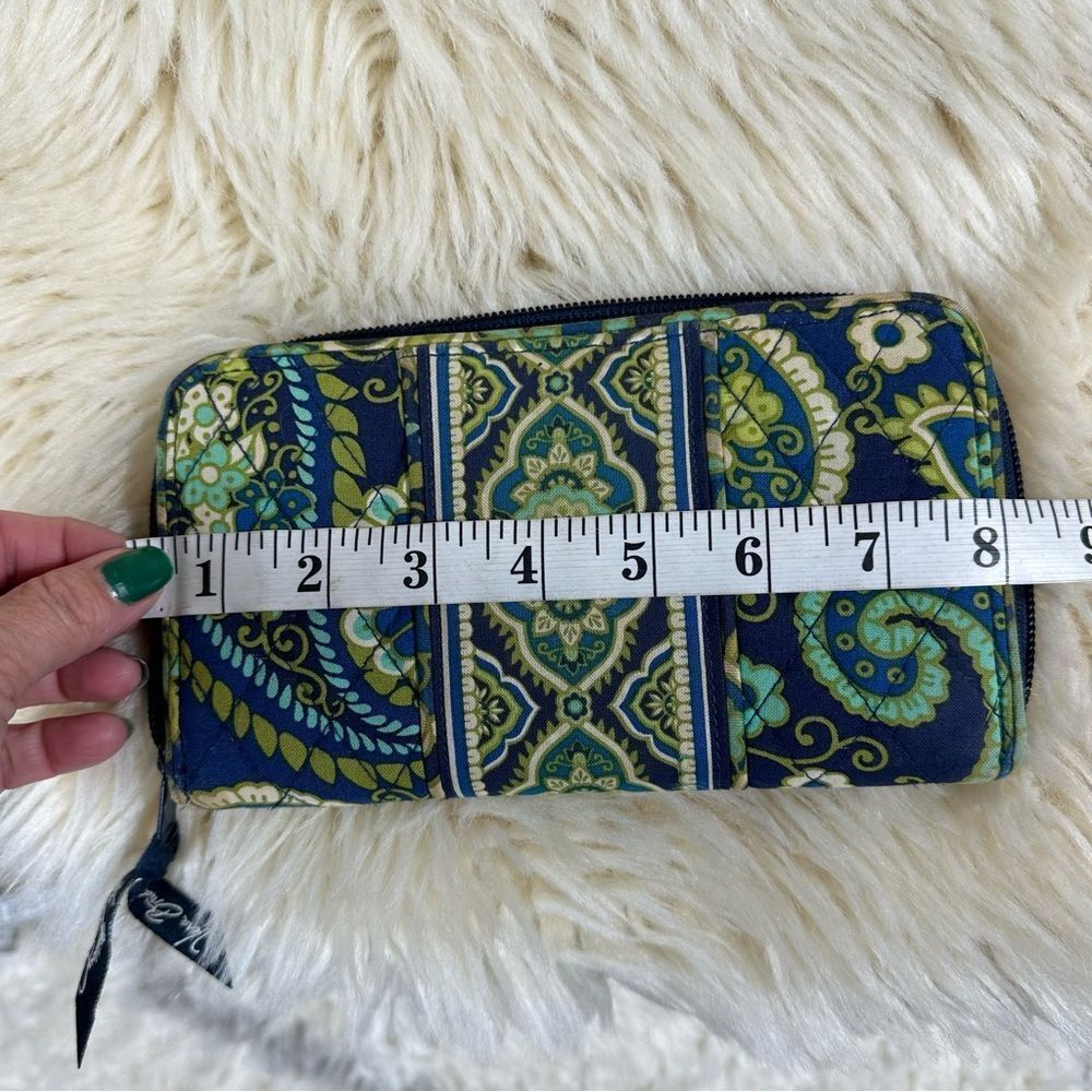 Vera Bradley Blue and Green Patterned Wallet - Picture 5 of 8